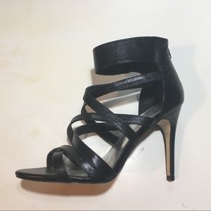 Black Strappy Heeled Sandals